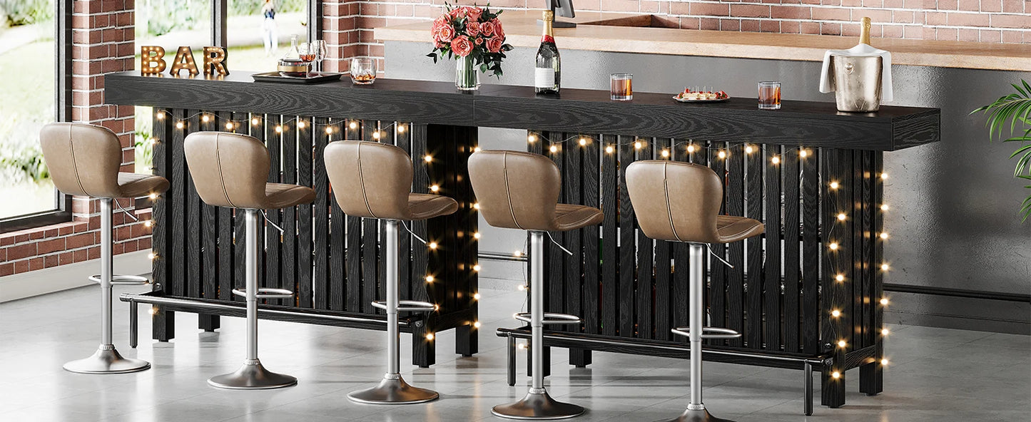 Ljustra 63 Inch Large Home Bar Unit Modern Coffee Bar Cabinet with Footrest