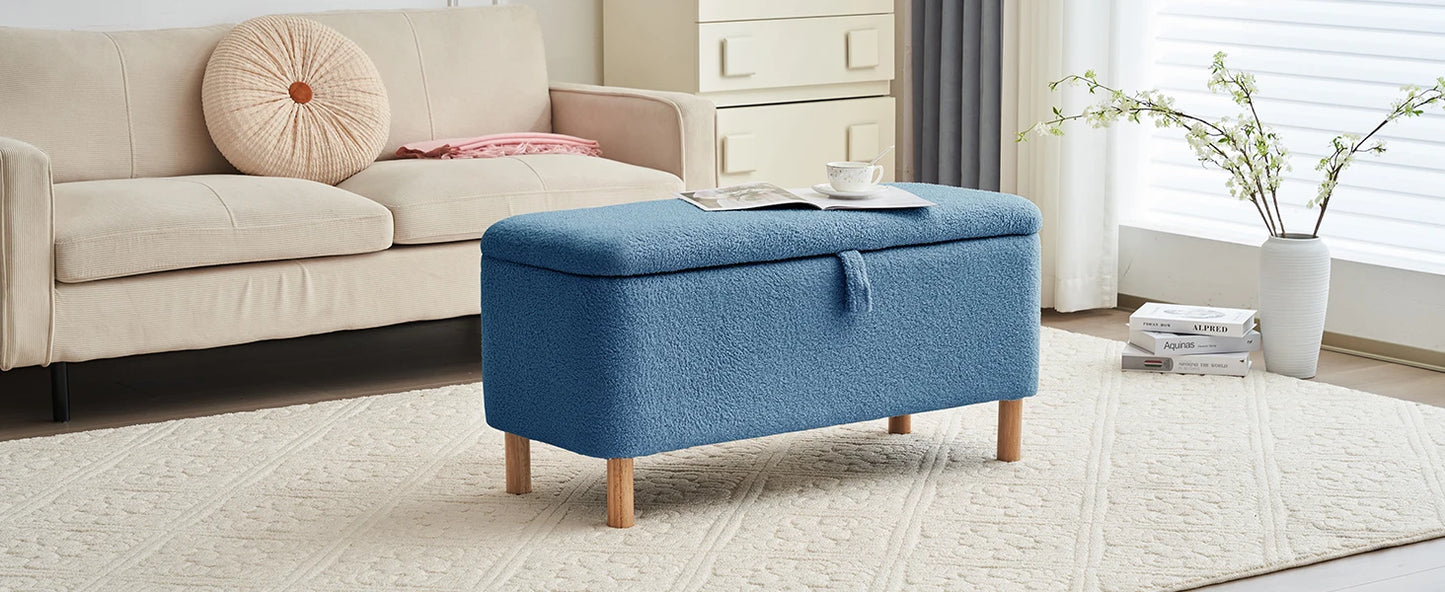 Boucle Storage Ottoman Bench for Bedroom Entryway Home Decor
