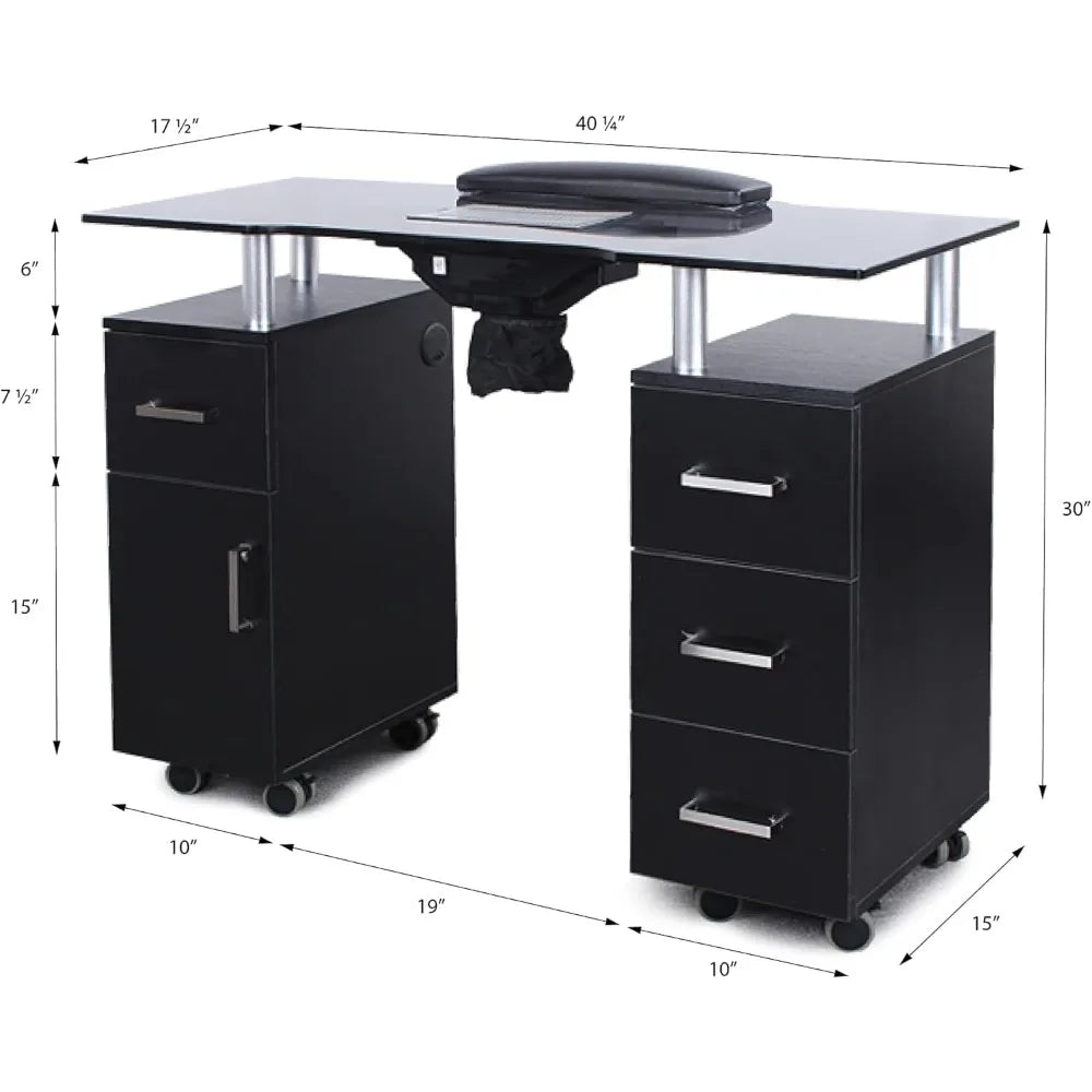 Manicure Table Nail Desk Beauty Salon Workstation with Dust Collector