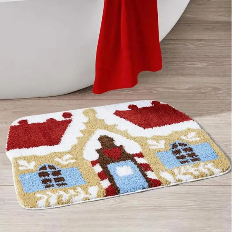 Gingerbread House Welcome Floor Mat Non Slip Indoor Doormat