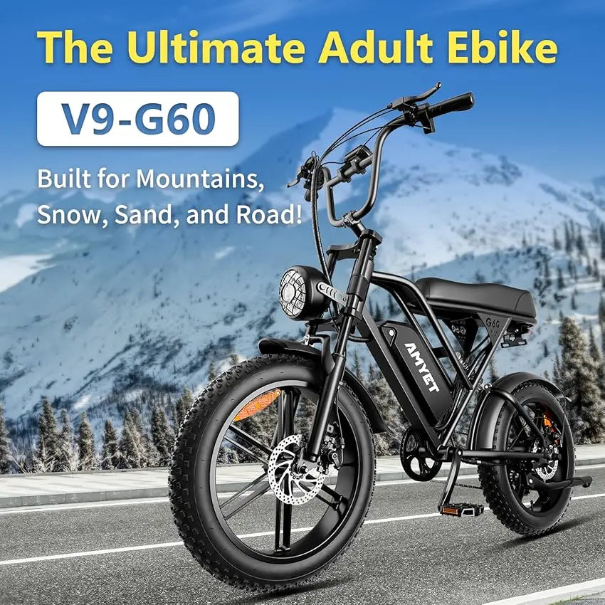 Ljustra V9-G60 1000W Electric Bike Adults 20 Inch Tires Mountain Ebike
