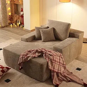 Oversized Chaise Lounge Chair Indoor Sleeper Couch Faux Fur Reading Chair