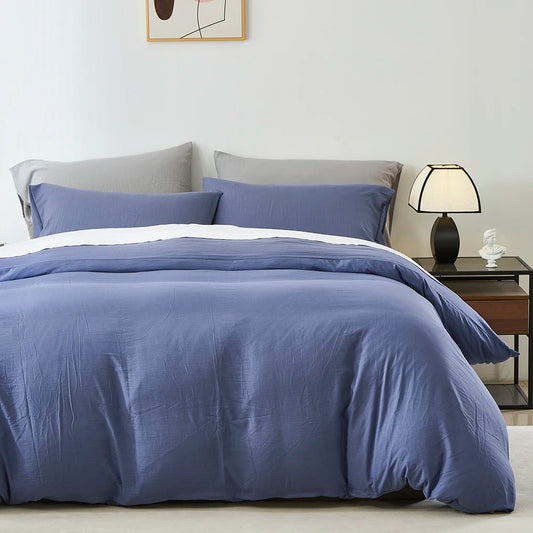 Boho Duvet Cover All Seasons Solid Color Chic Home Bedding Set