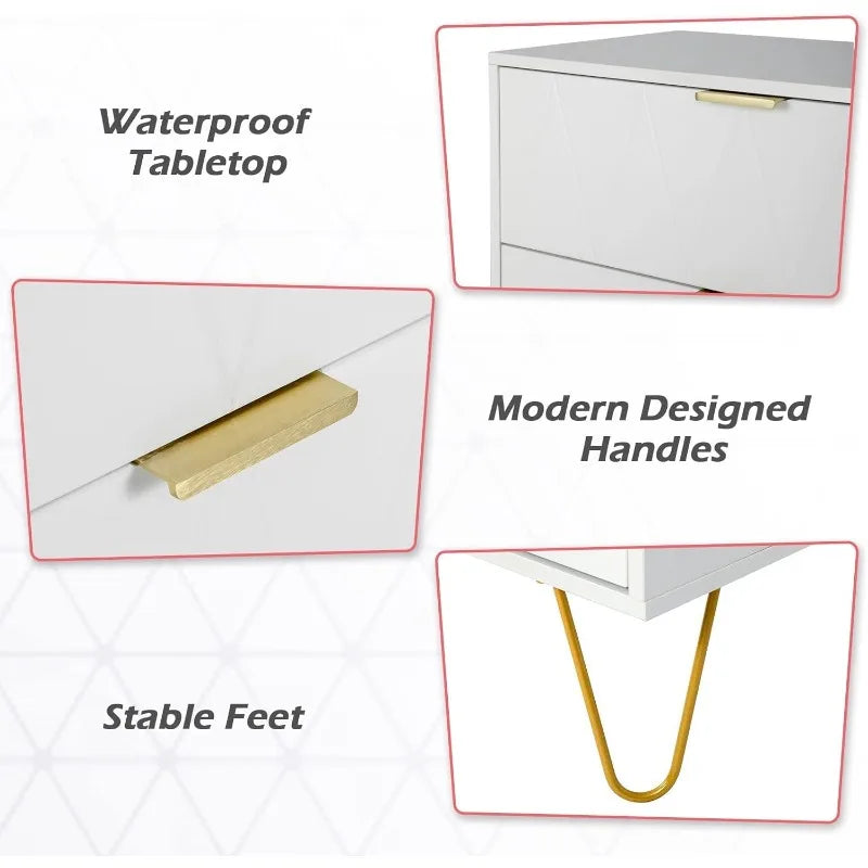 Ljustra 4 Drawer Dresser Tall Chest of Drawers with Metal Legs and Safety Device