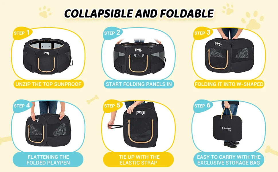 Portable Indoor Dog Tent Playpen for Small Pets Automatic Pop Up Kennel