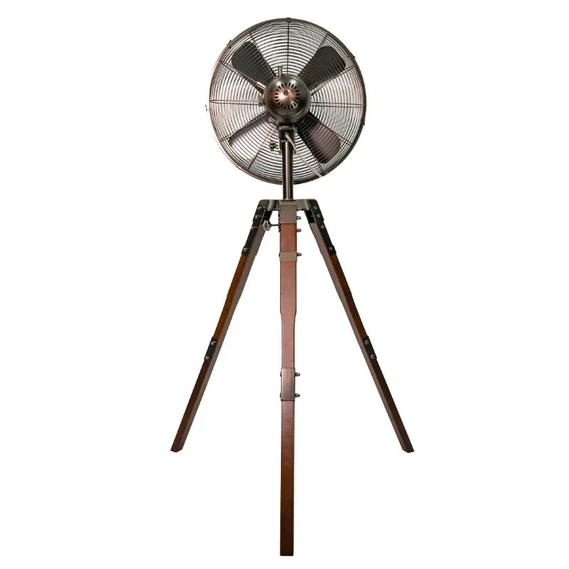Ljustra 16 Inch Oscillating Stand Fan with Wood Tripod Legs Vintage Style