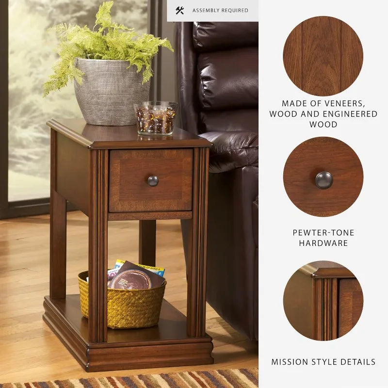 Ljustra Traditional Wooden Chair Side End Table for Living Room