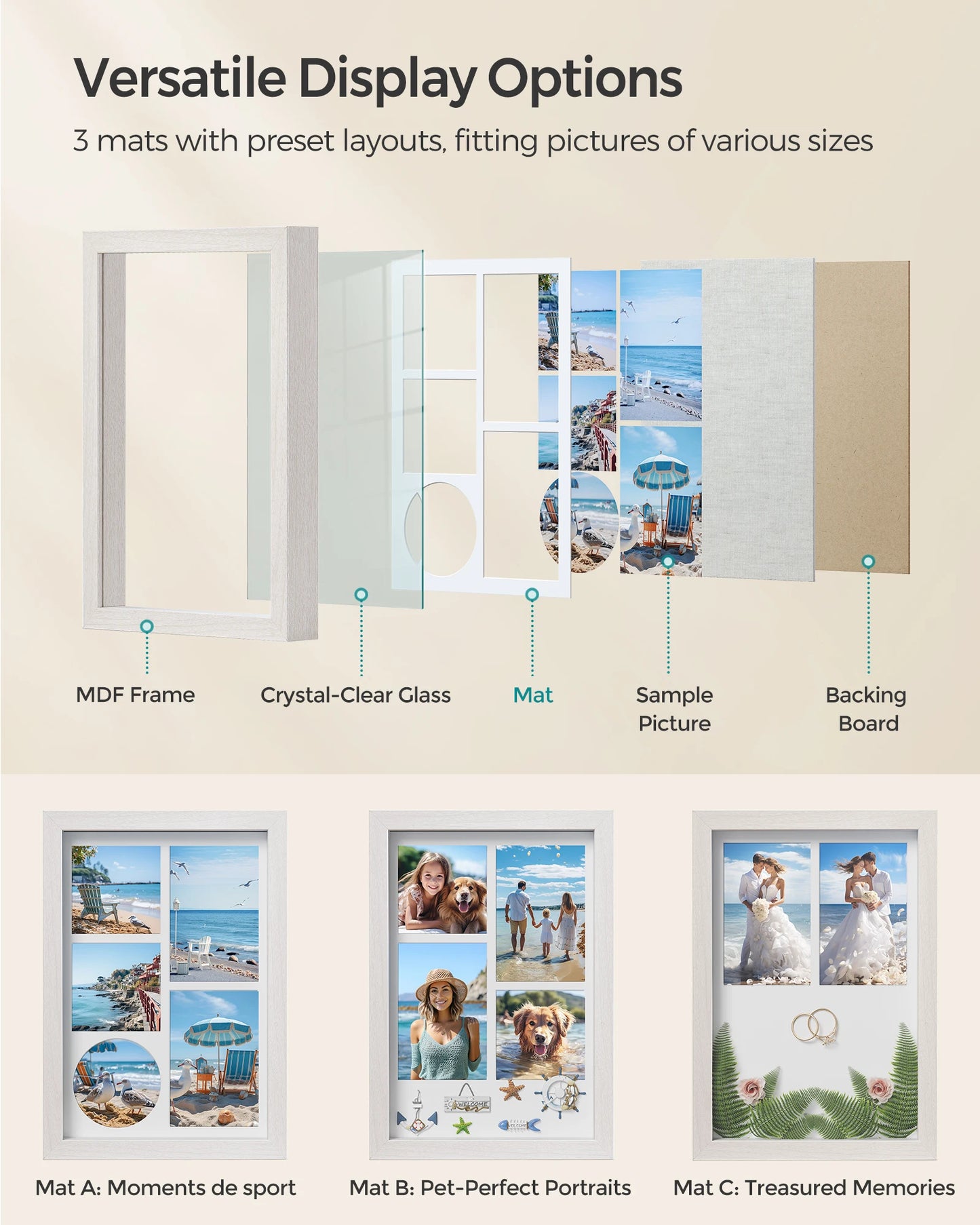 Ljustra Shadow Box Frame Set of 2 Memory Display Case for Desk Wall Decor