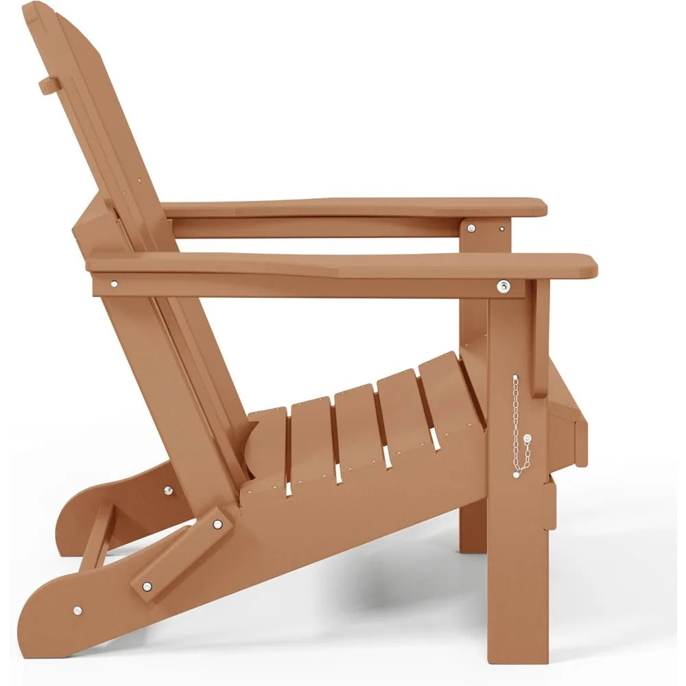 Malibu Outdoor Folding Adirondack Chair Set Durable Stylish Patio Seating