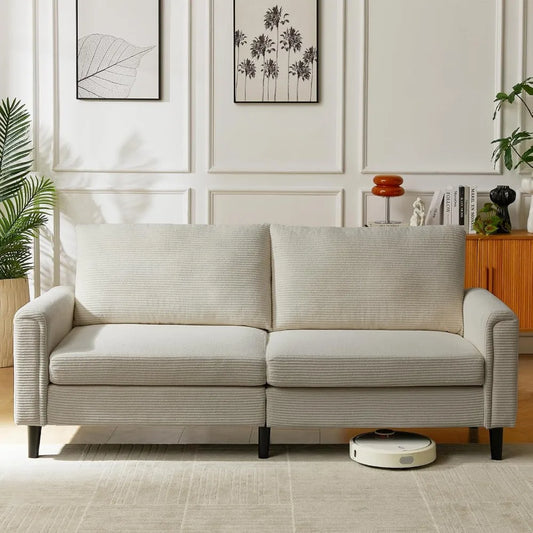 Corduroy Sofa Couch Adjustable Seat Depth 75"–142" Small-XL Couch 4-Seater Love