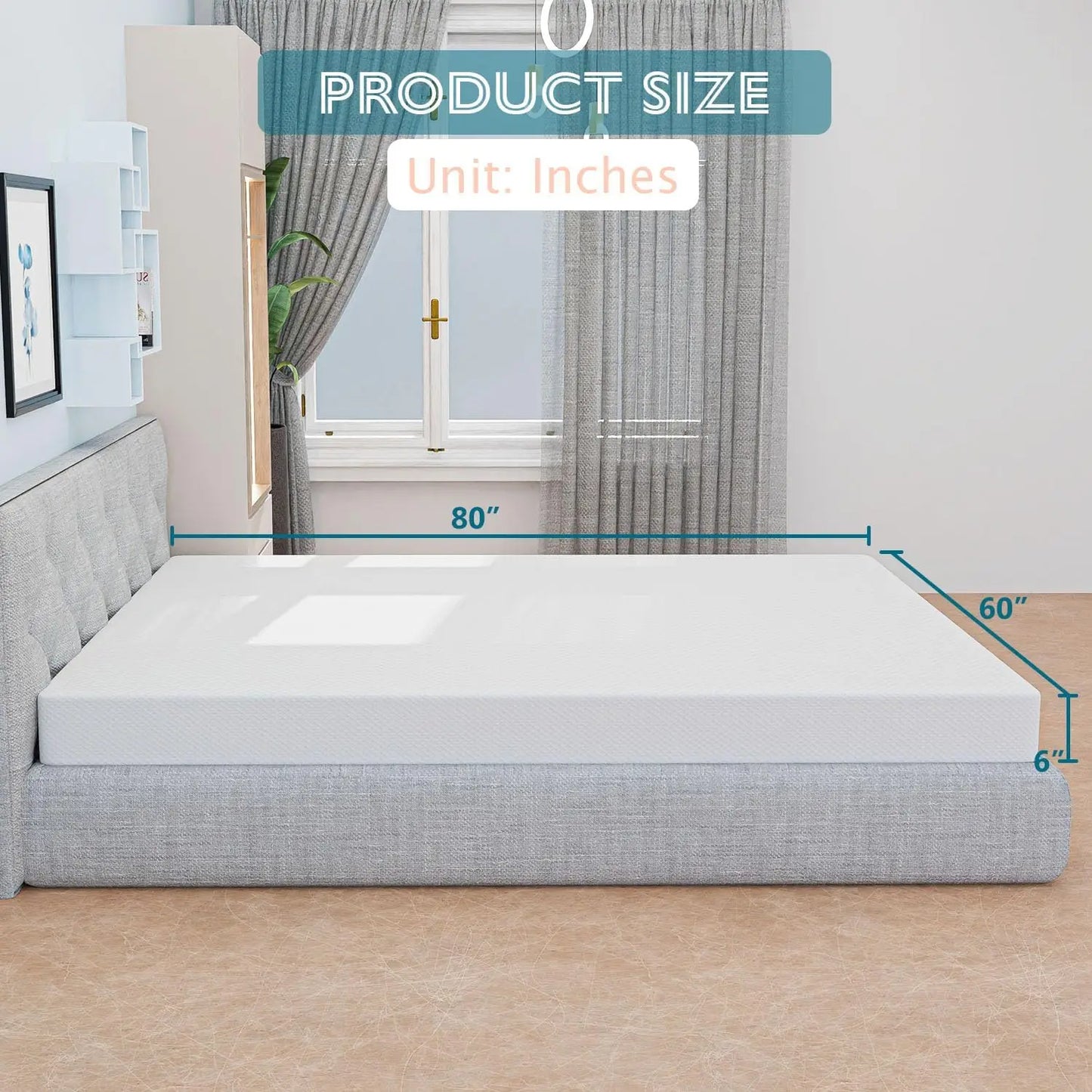 Ljustra 6 Inch Queen Mattress Gel Memory Foam Pressure Relieving Cooling