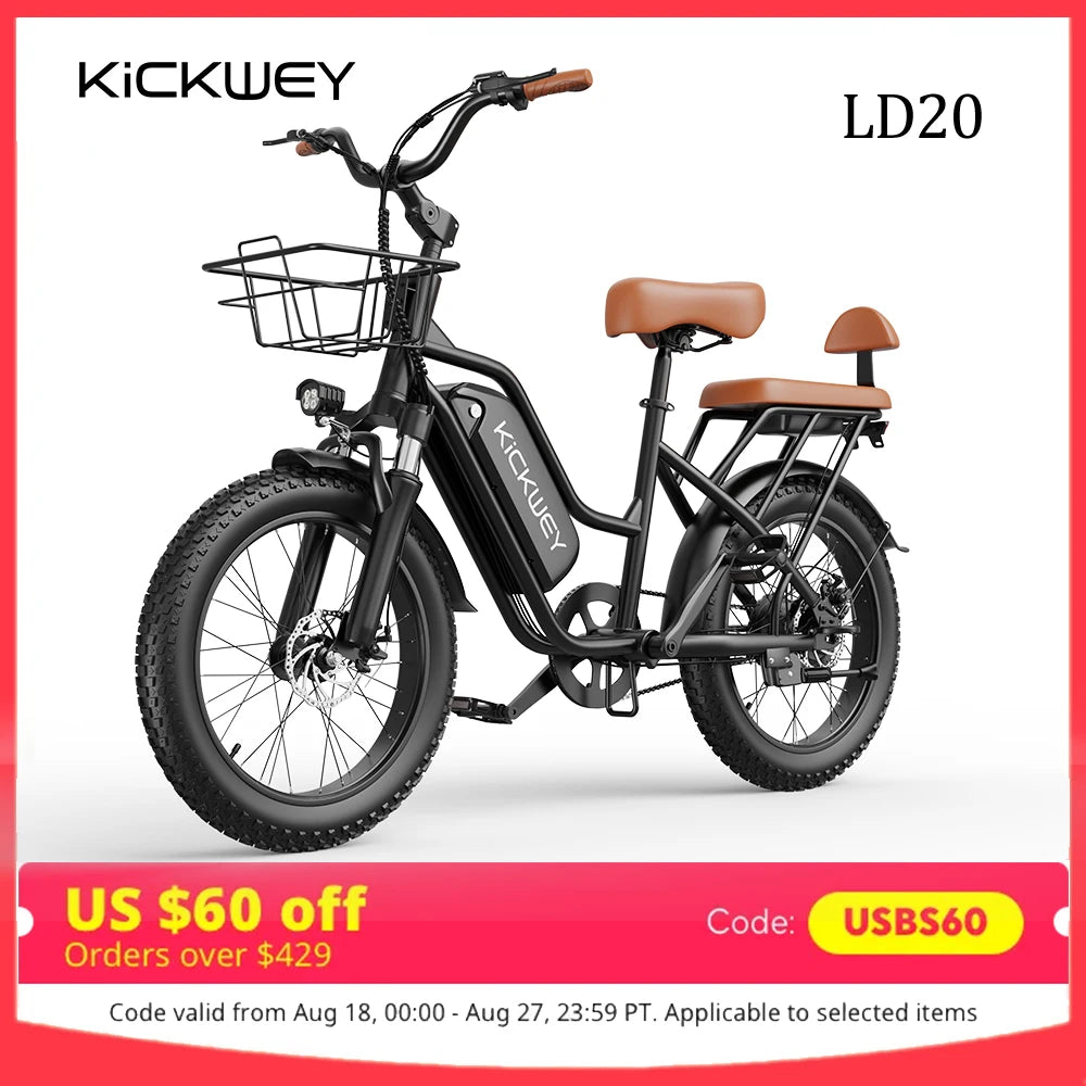 Ljustra LD20 Adult Electric Bike 1500W 32MPH 48V Mountain E-Bike