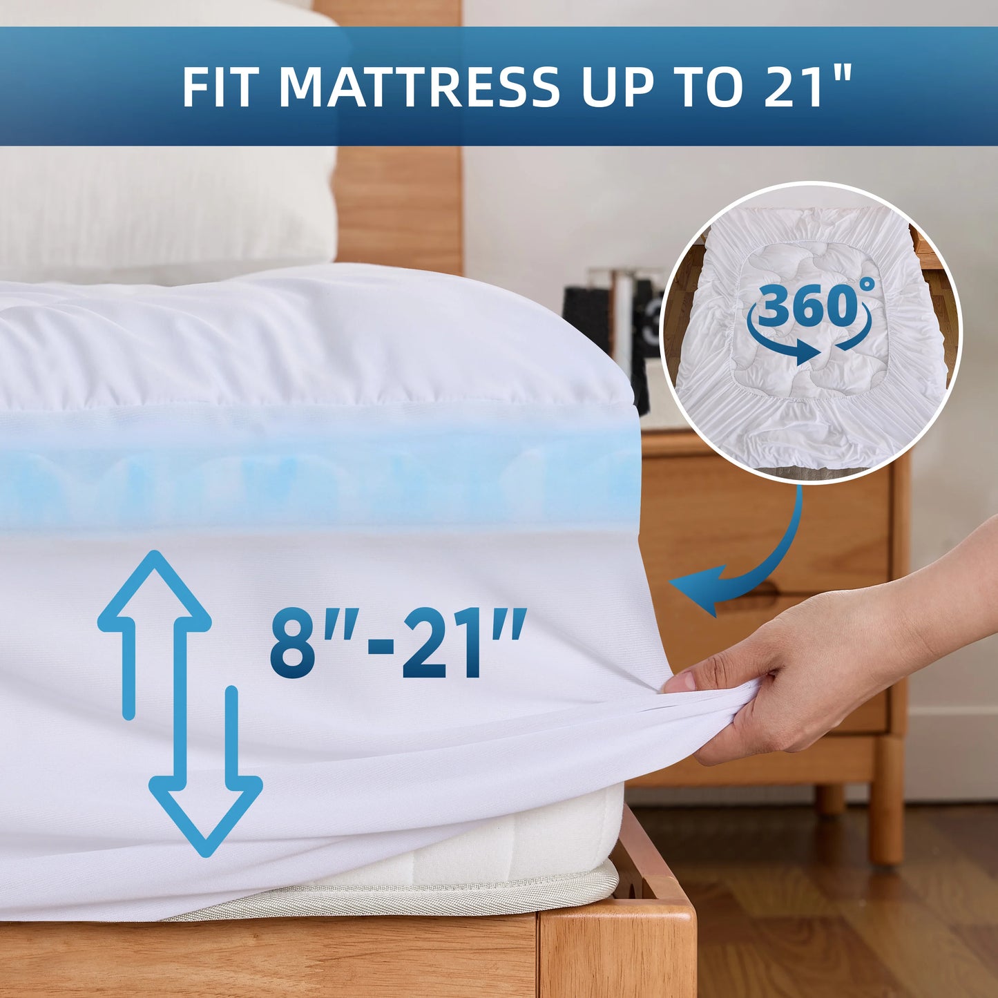 Ljustra Gel Memory Foam Mattress Topper Cooling Soft Pain Relief