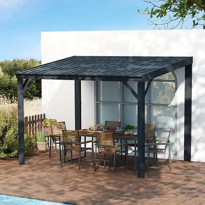 Lean to Gazebo 12x20 with Drainage System for Outdoor Living