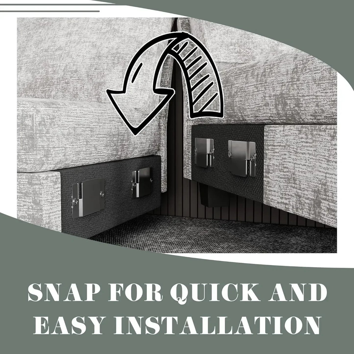 Ljustra Convertible Sectional Sofa Couch U-Shaped Modern Sleeper