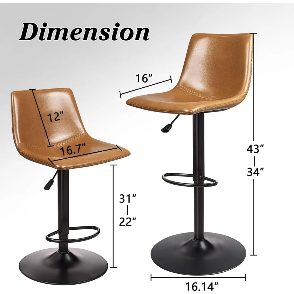 Adjustable Swivel Bar Stools Set of 4 Kitchen Counter Height Stools