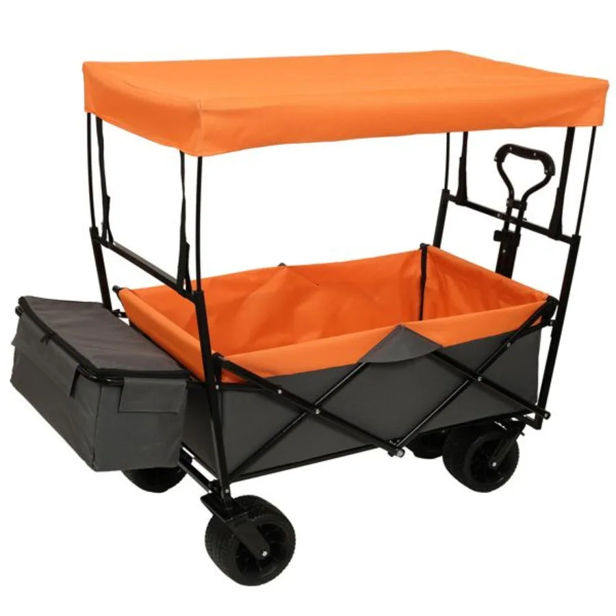 480Lbs Collapsible Wagon with Canopy All Terrain Lightweight Foldable