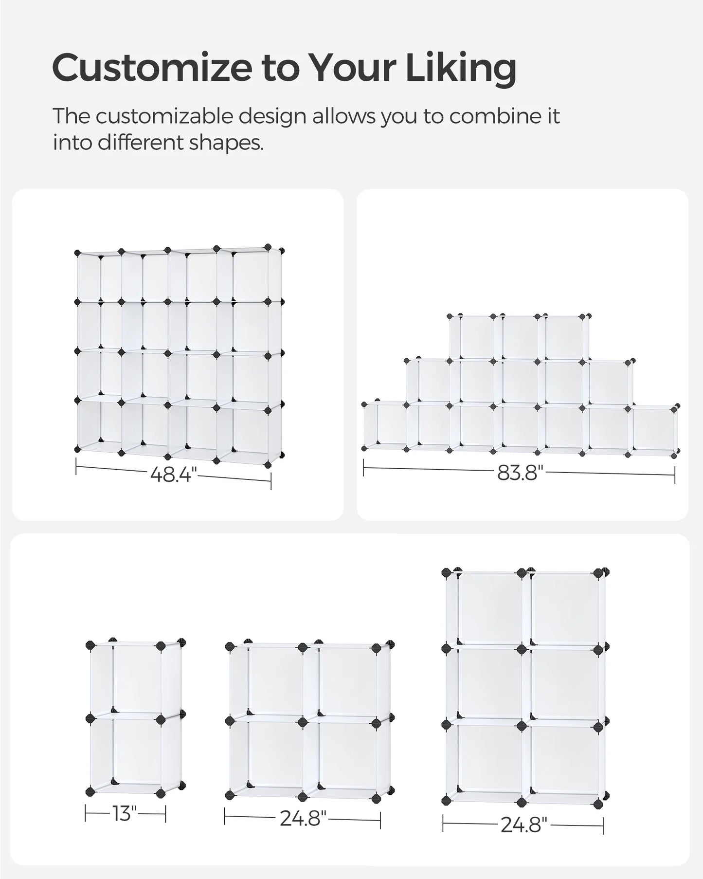Ljustra Cube Storage Organizer Set of 16 Modular Plastic Book Shelf