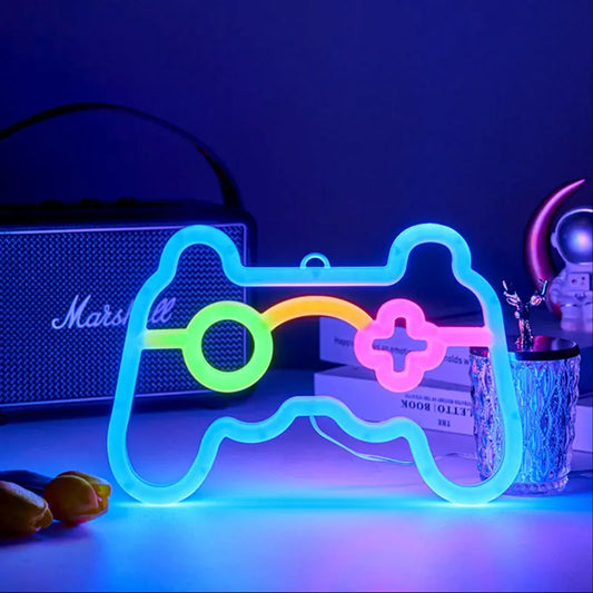 LED Game Neon Sign Gamepad Controller Wall Light Decor for Gamers