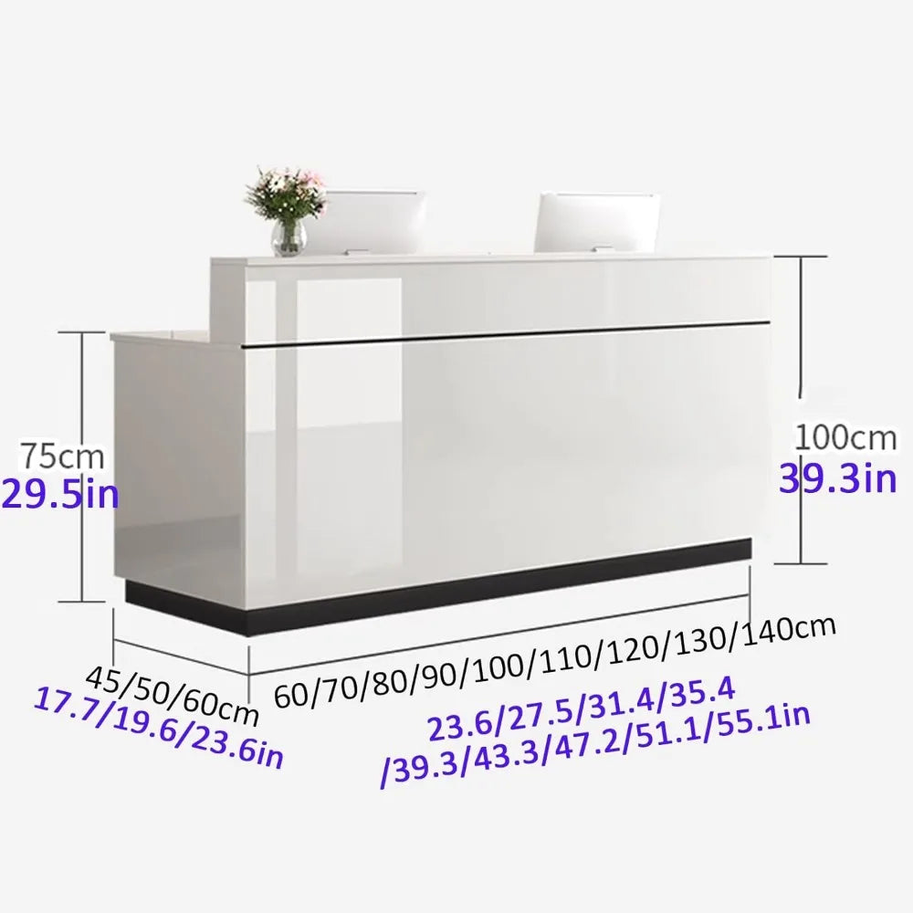 JKGHK Reception Desk Locking Drawer Modern Retail Counter Storage