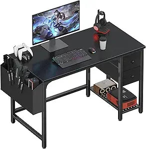 Compact Computer Desk with Drawers for Small Space Home Office Gaming