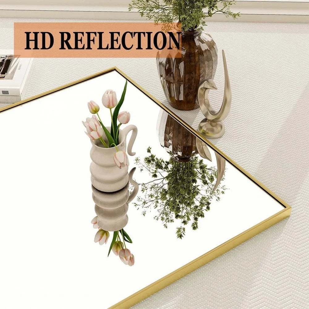 Elegant Full Length Mirror Wall-Mounted Leaning Slim Gold Frame Decor