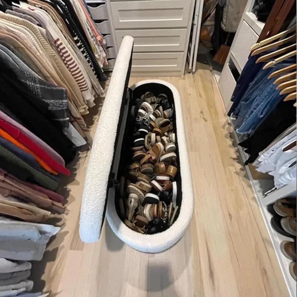 Ljustra Storage Teddy Ottoman Bench Upholstered Fabric Storage Seat