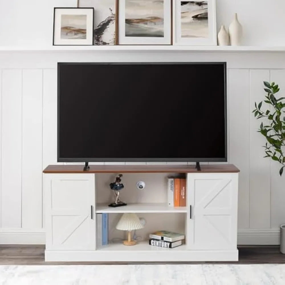 TV Stand for TVs up to 65” Modern Wood Entertainment Center with Storage