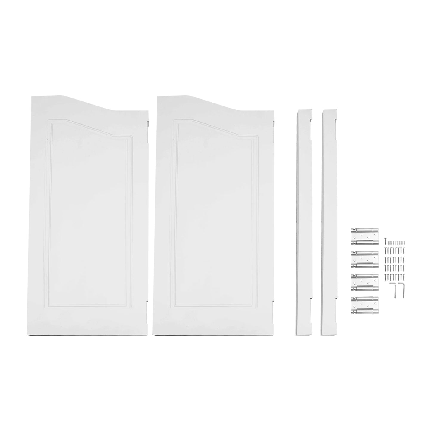 Modern White Pine Wood Swinging Partition Doors Double Door Divider