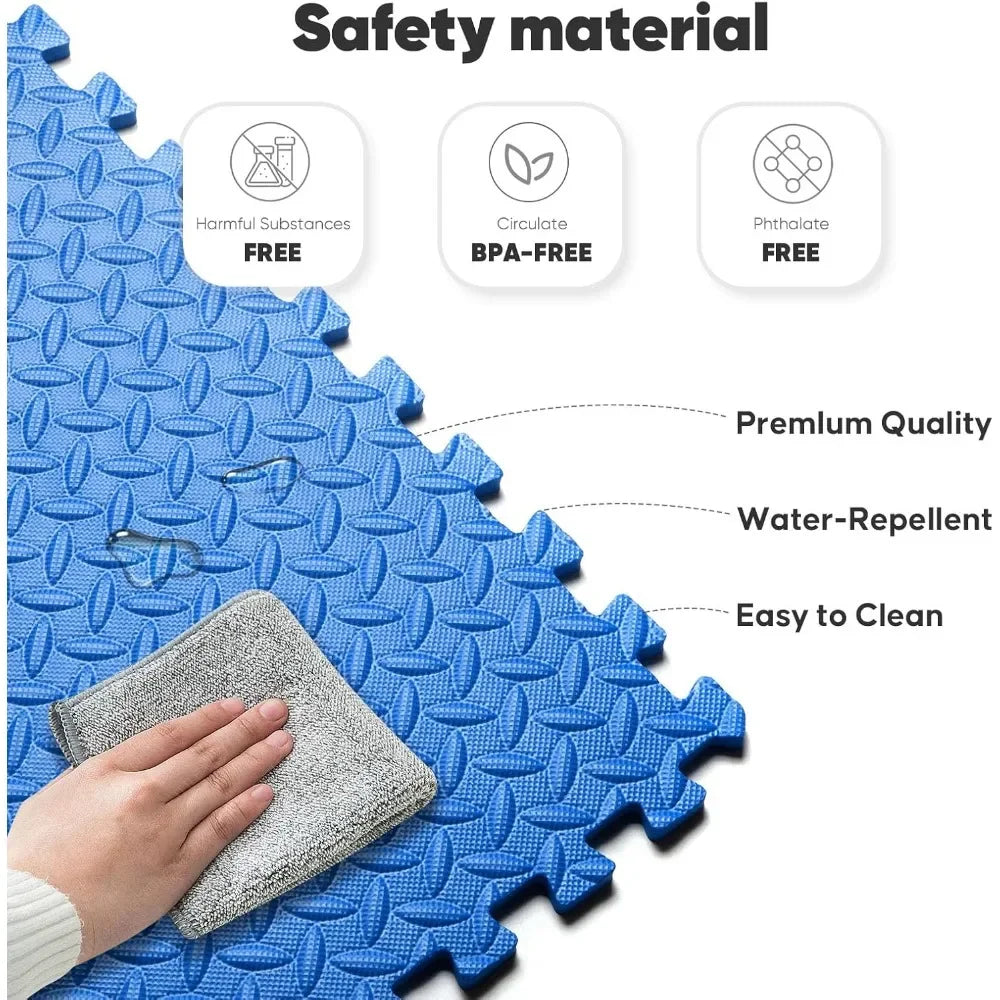 24x24 Interlocking Foam Exercise Mat Home Gym Puzzle Tiles Set of 16