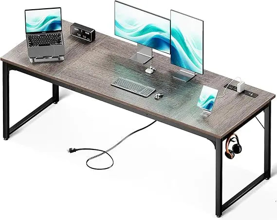 Large Computer Desk with USB Ports Home Office Study Writing Desk