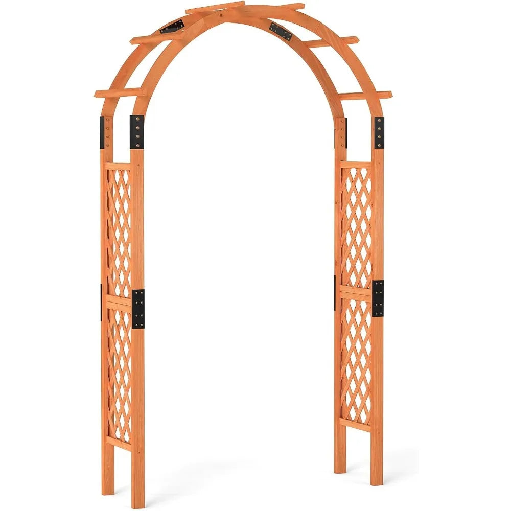 Moccha 7.7 FT Garden Arbor Wooden Trellis for Climbing Plants Outdoor
