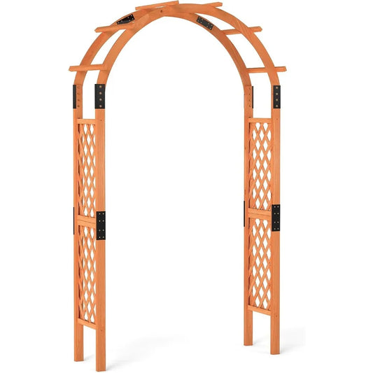 Moccha 7.7 FT Garden Arbor Wooden Trellis for Climbing Plants Outdoor