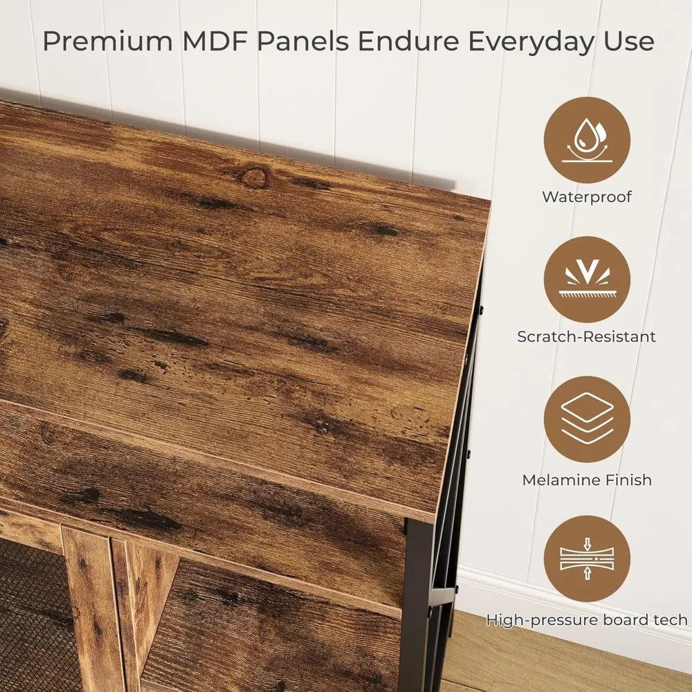 Industrial Wine Bar Cabinet Metal Wood Cart Liquor Storage Glass Holder