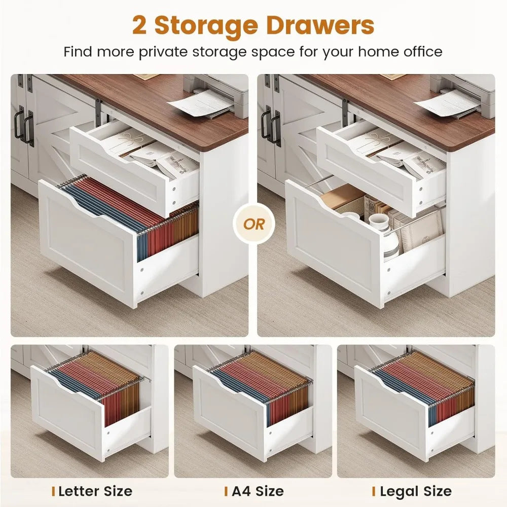Farmhouse L Shaped Standing Desk 55 Inch Adjustable Corner Office Desk
