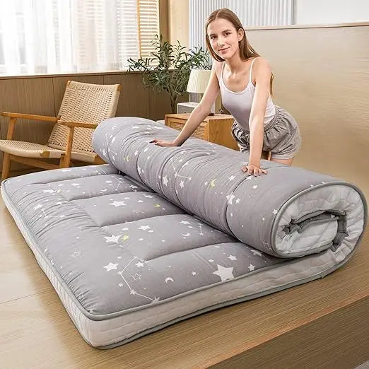 Ljustra Black Moon and Star Futon Mattress Japanese Floor Mattress King