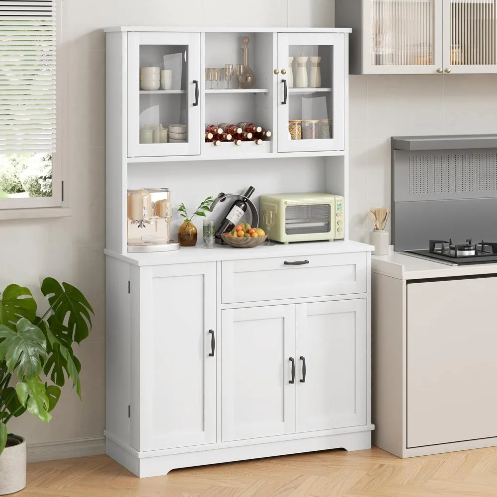 Freestanding Buffet Cabinet Microwave Stand Kitchen Hutch Storage Rack