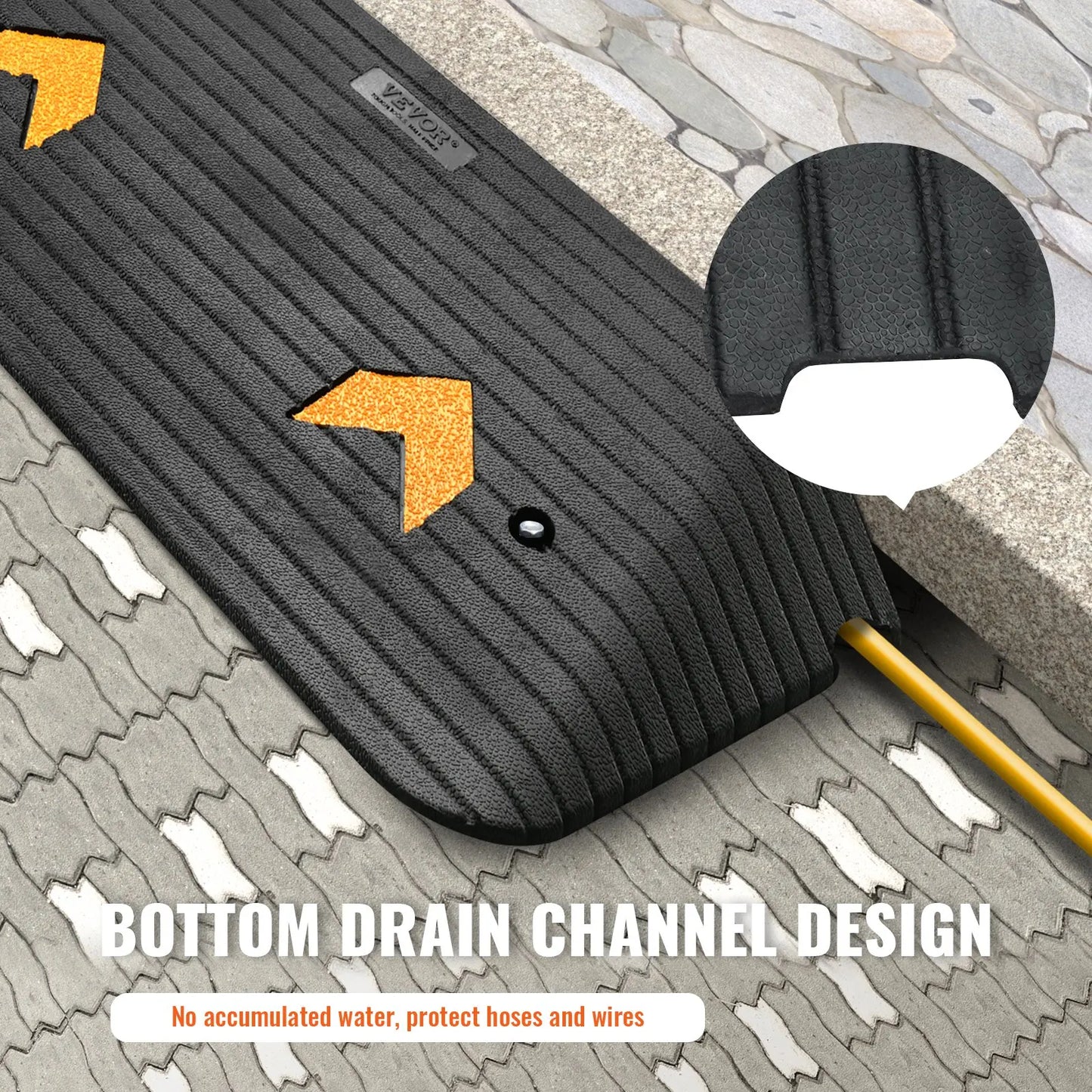 Rubber Threshold Ramp Heavy Duty Non-Slip Car Ramp 33069 Lbs Load