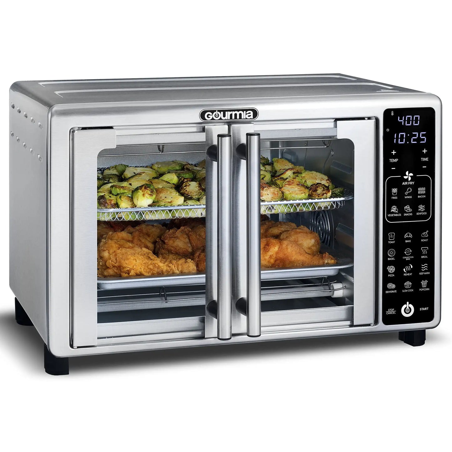 1700W 6-Slice Digital Toaster Oven Air Fryer 19 Presets Stainless Steel