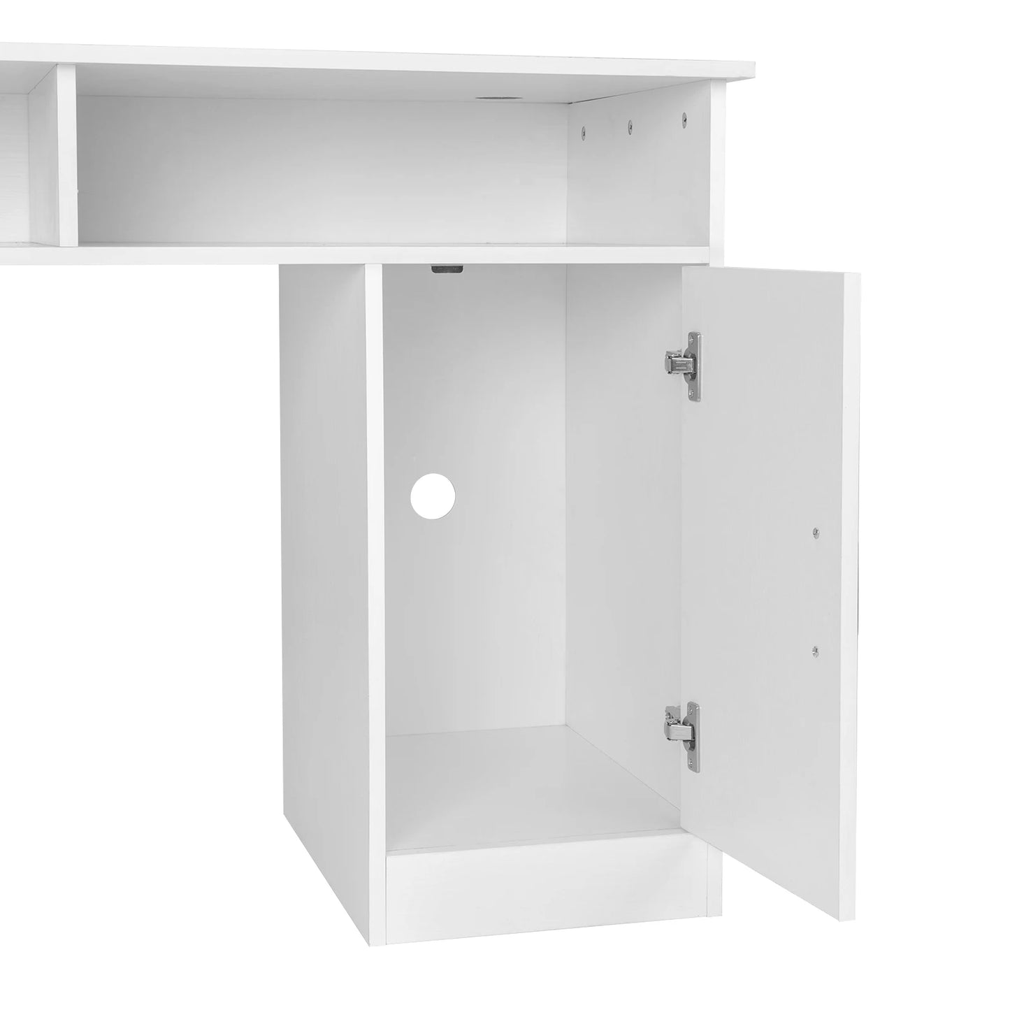 Ljustra White Wood Grain Computer Desk with Drawers and Interlayer 120cm