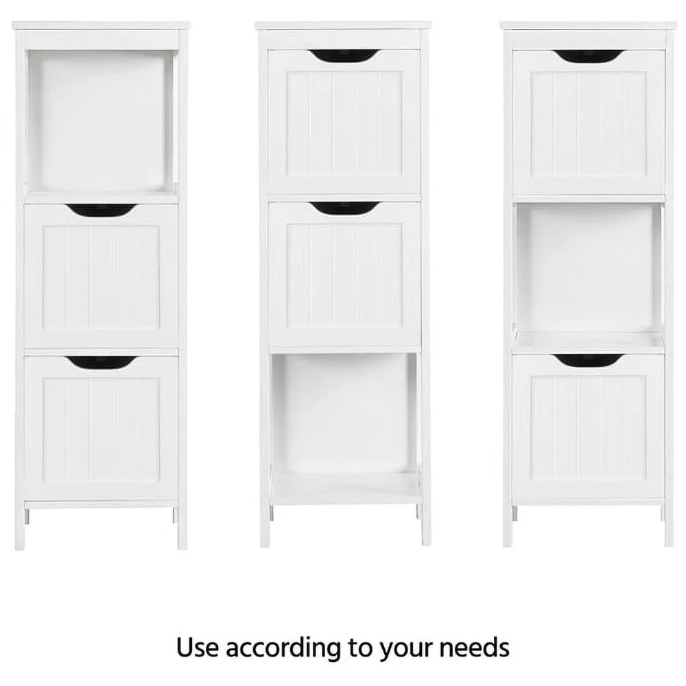 Adjustable Modern 3 Tier Bathroom Storage Cabinet Freestanding Organizer