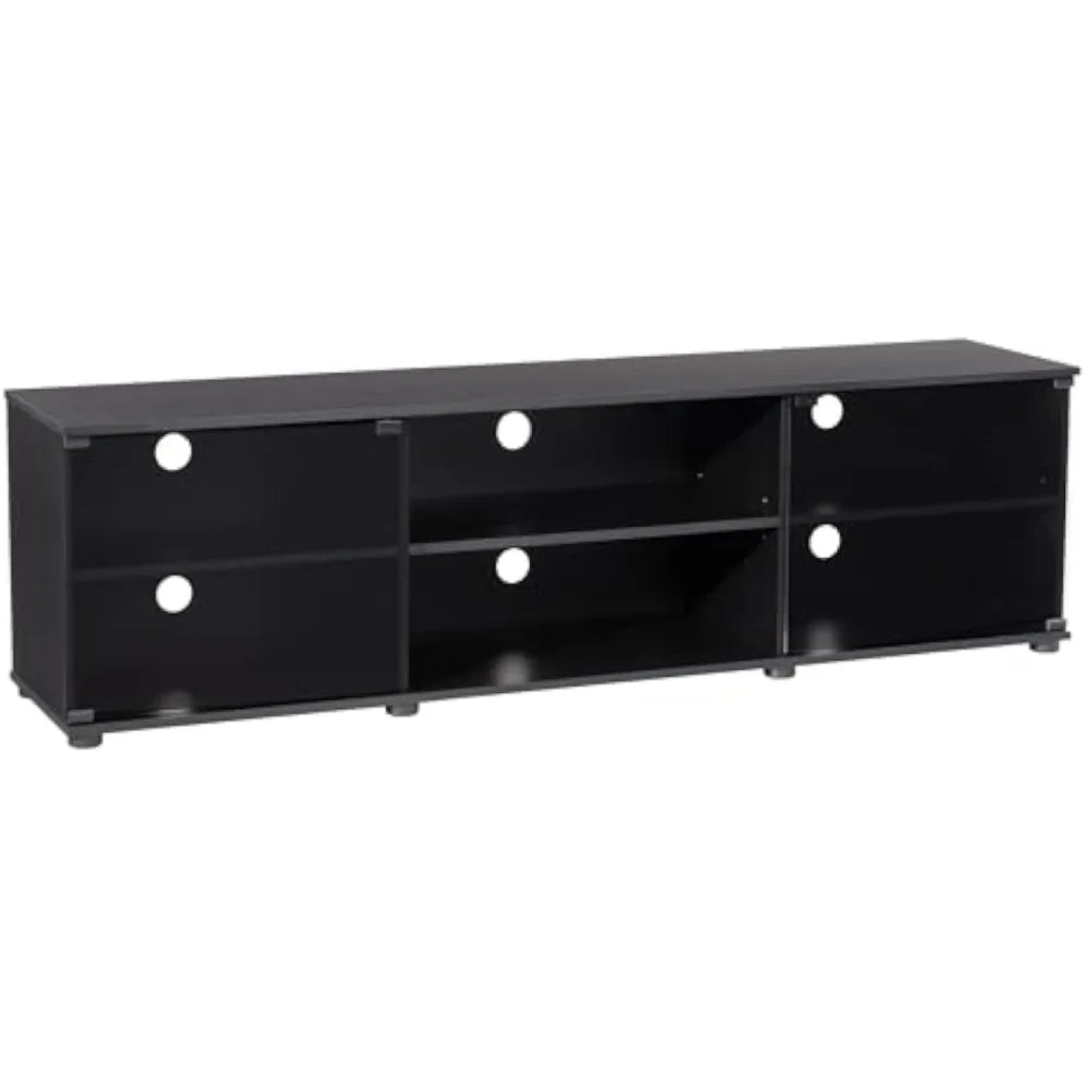 Fiji Black Engineered Wood TV Stand for TVs up to 85 Inches