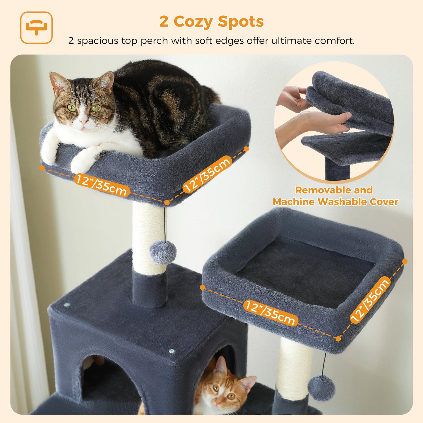 Large Cat Tree Tower Indoor Cats Scratching Posts Hammock Condo Toys