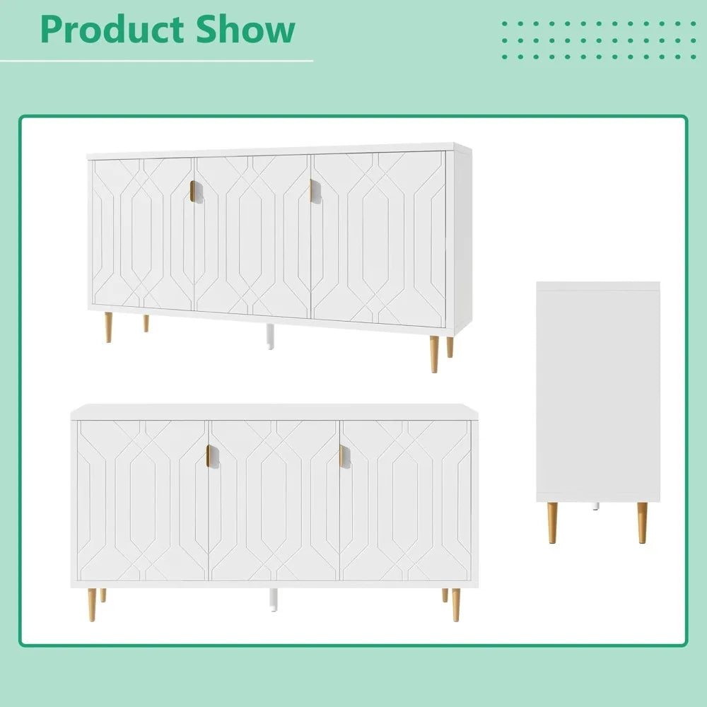 Modern Wooden TV Stand for 70-inch TVs Storage Buffet Console Table