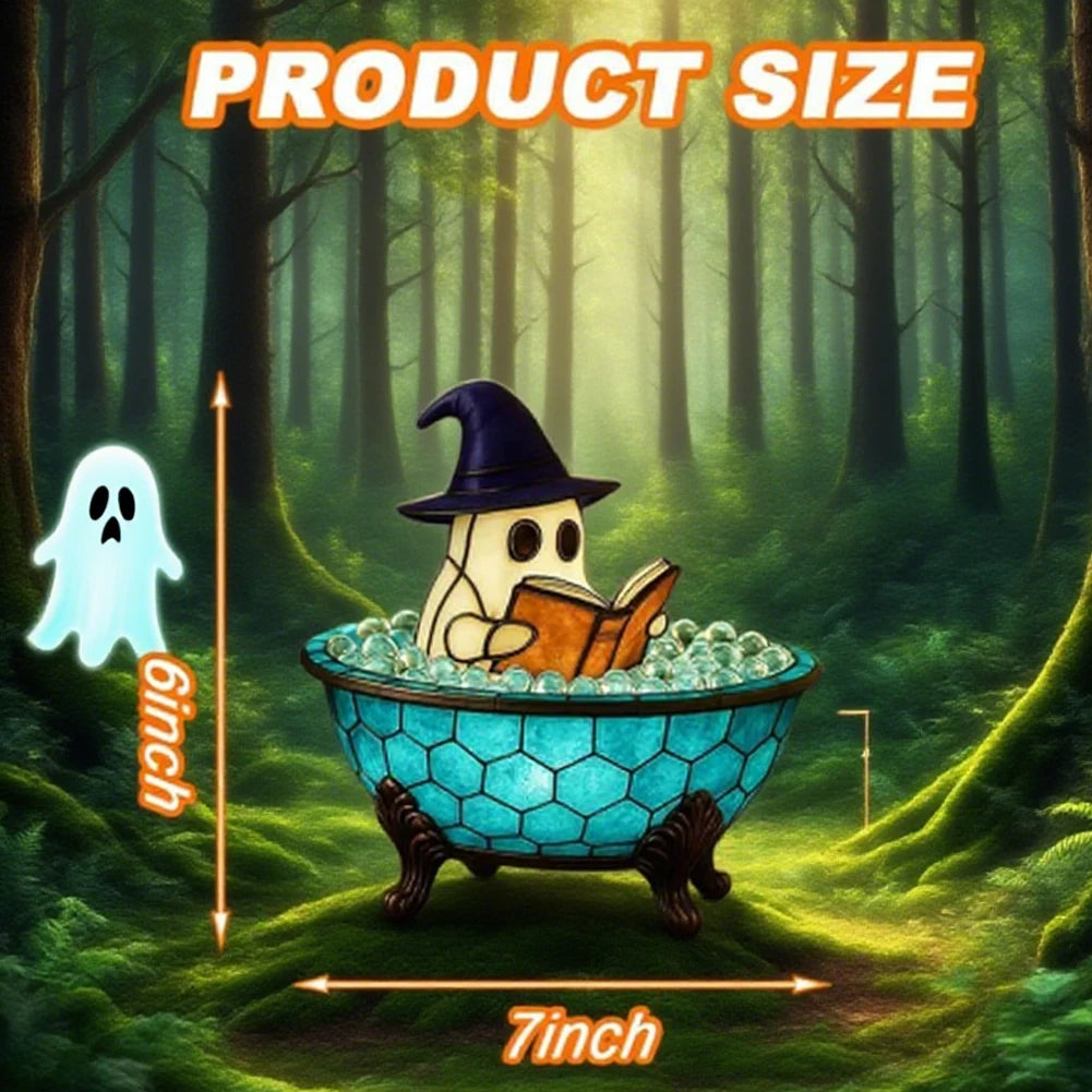 LED Ghost Bubble Bath Lamp Halloween Night Light Home Decor Accent