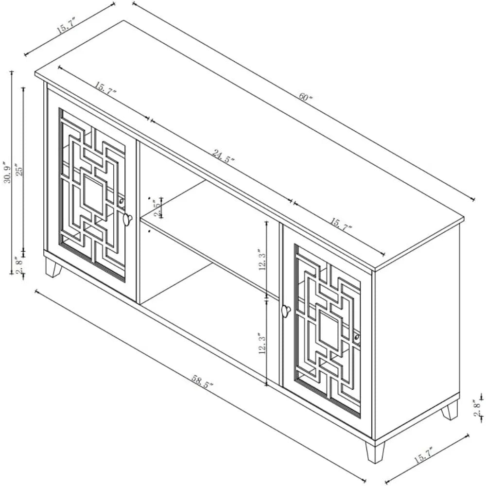 60 Inch Sideboard Buffet Table Storage Cabinet Console Table with Doors