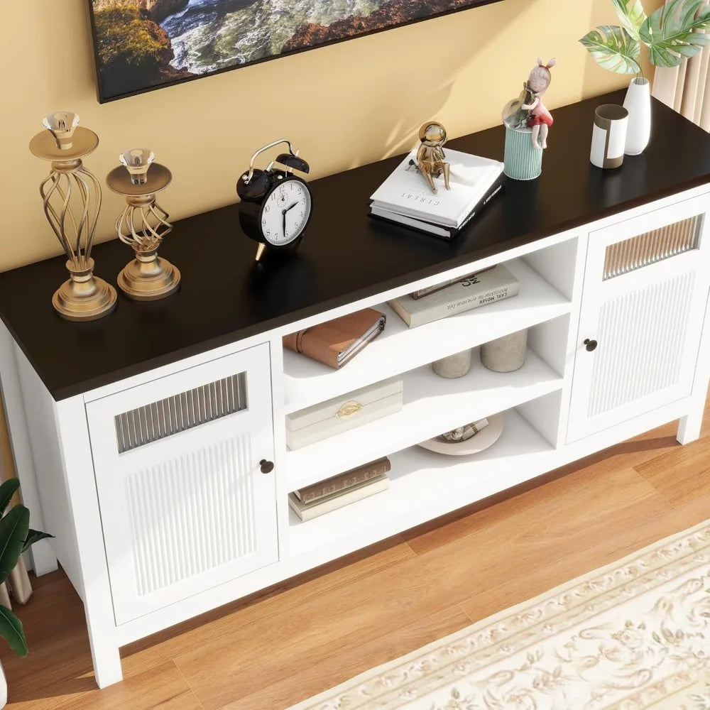 Modern 63 Inch TV Stand with Storage for Living Room Entertainment Center
