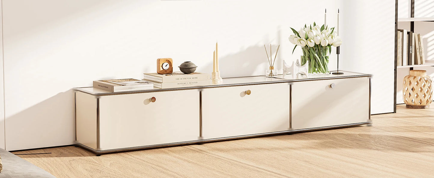 Modern Modular TV Stand Storage Cabinet Stainless Steel Furniture