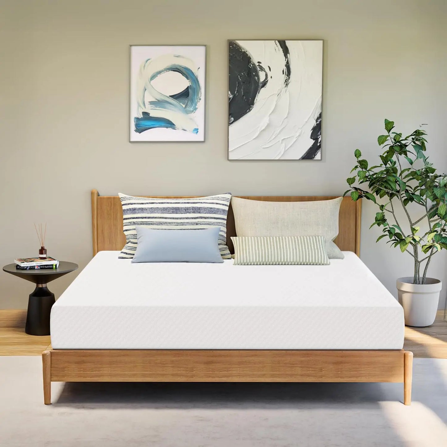 Ljustra King Green Tea Cooling Gel Memory Foam Mattress 8-14 Inch