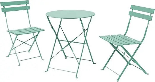 3-Piece Folding Bistro Set Outdoor Indoor Garden Patio Chairs Table